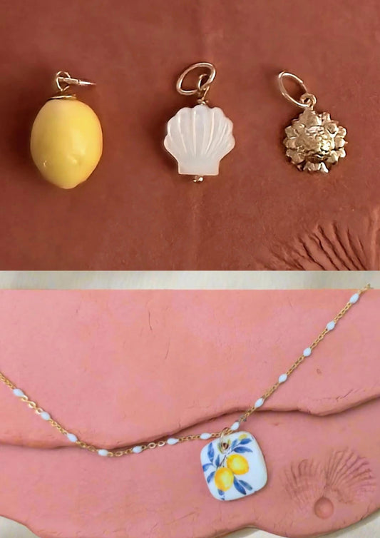 Gold Charm Necklace Gift Set – Limoncello & Light