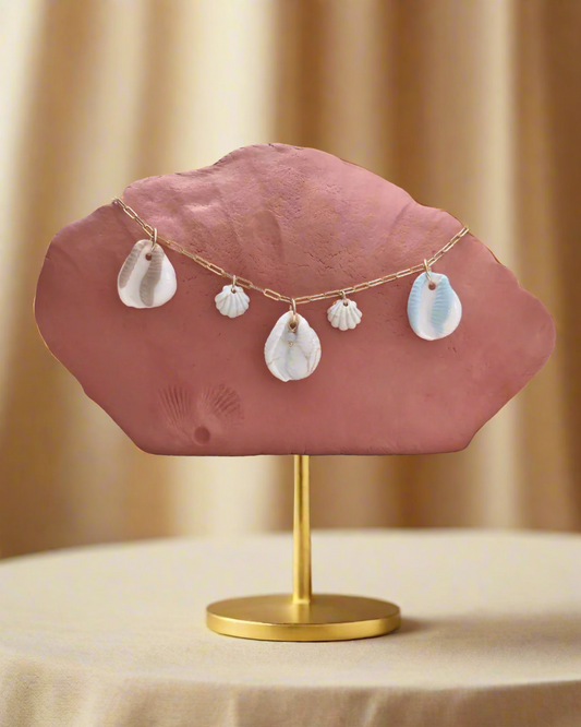 Whispers of the Tide – Shell & Chalcedony Necklace