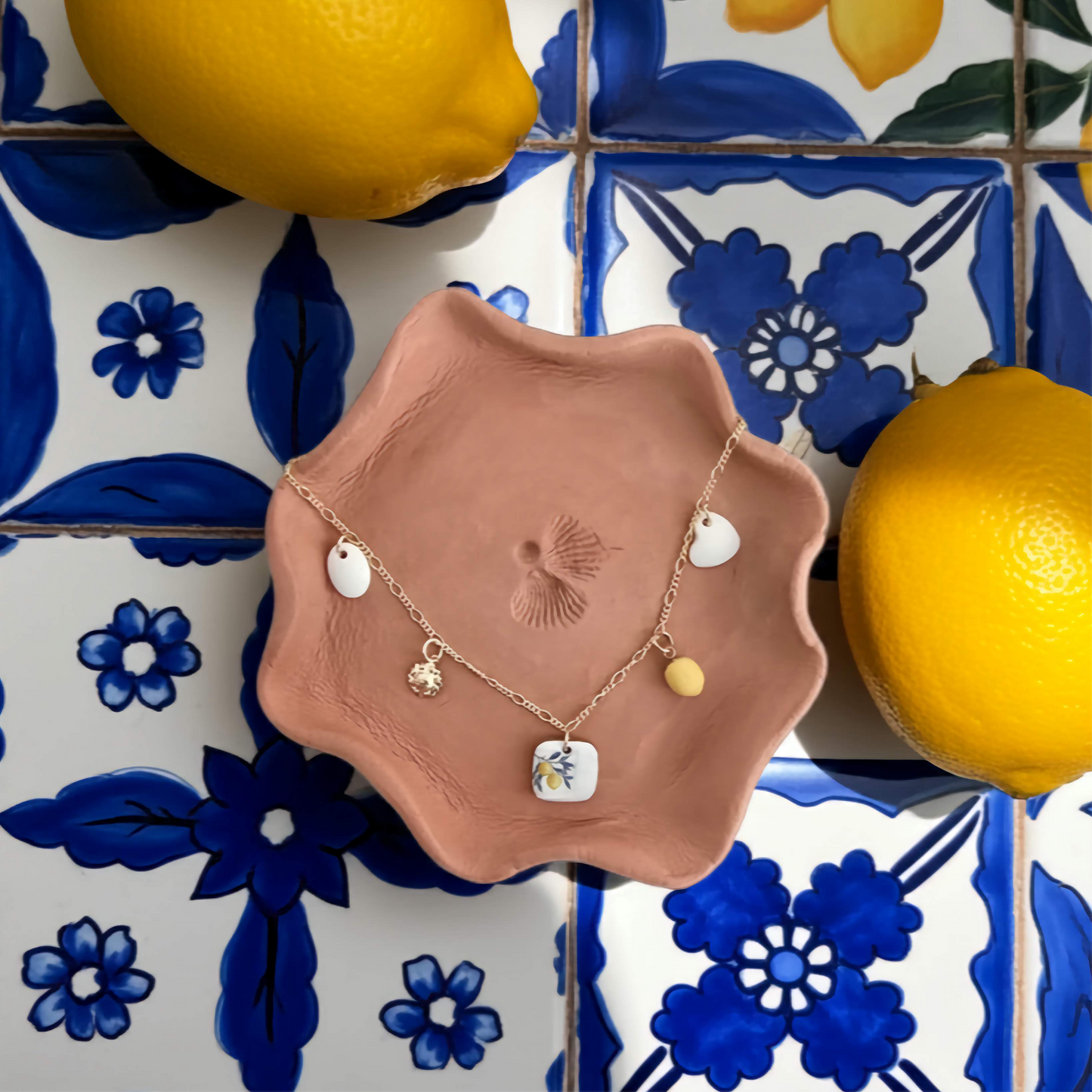 Mediterranean Lemon Charm Necklace